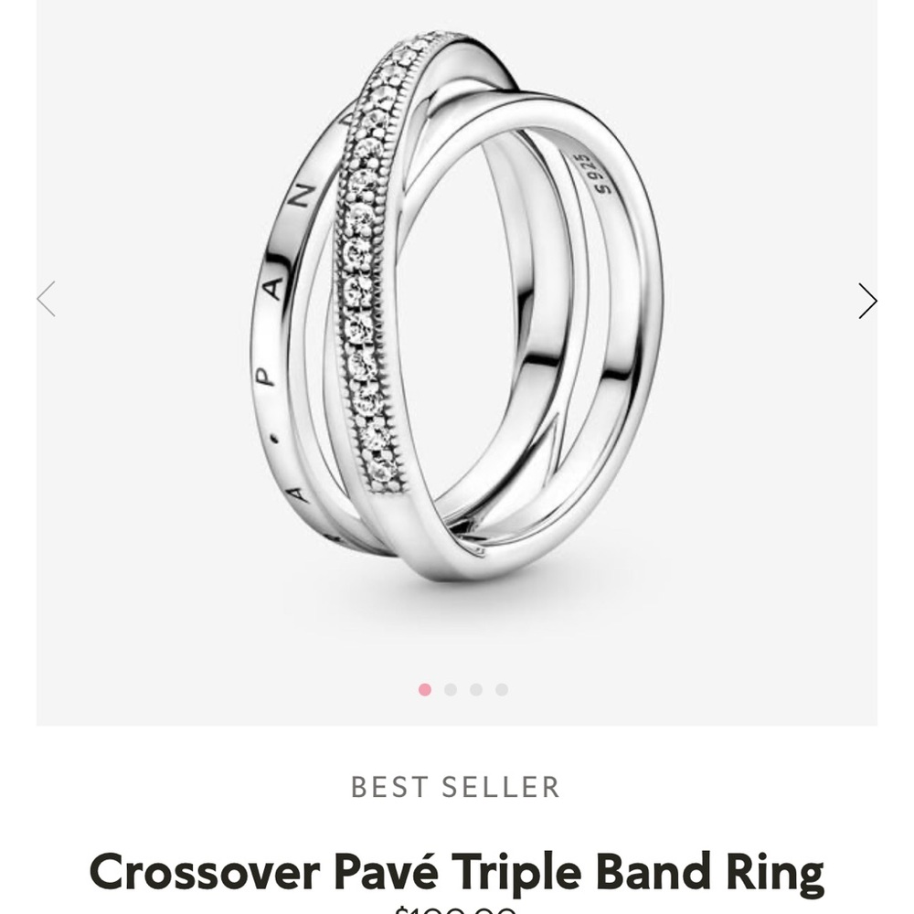 Pandora Silver Crossover Ring - image 3